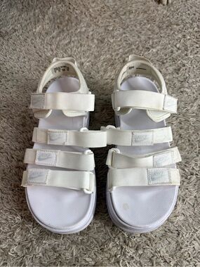 Nike White Triple-Strap Open Toe Sandals